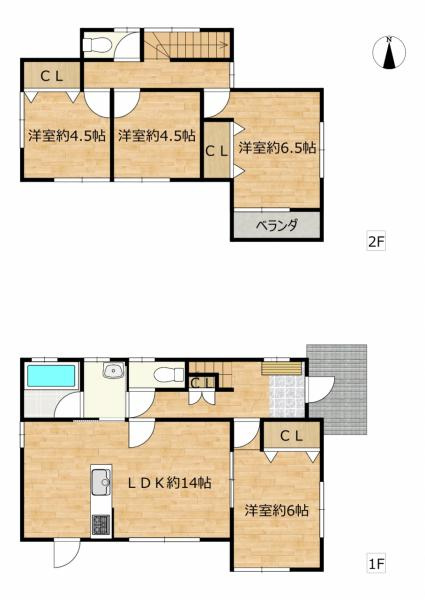 宇都宮市御幸本町　４ＬＤＫ　中古住宅の間取り
