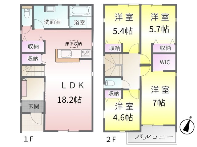 小牧市池之内鳶ヶ巣(全2棟)の間取り