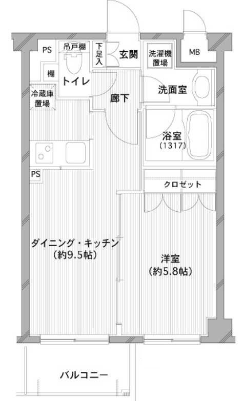 デュオ・スカーラ用賀Ⅱ　分譲賃貸　ネット無料　オートロックの間取り