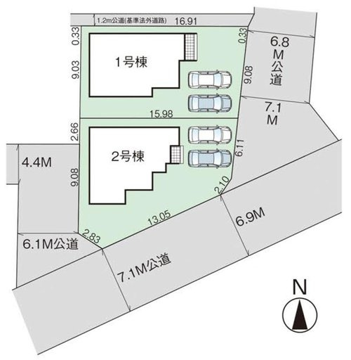 グラファーレ　岡山市中区関（4期）【仲介手数料無料】の区画図