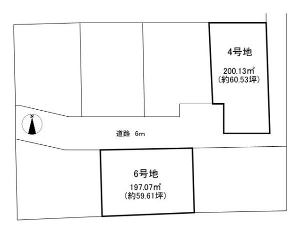 生駒郡斑鳩町法隆寺２丁目　４号地　建築条件なし土地