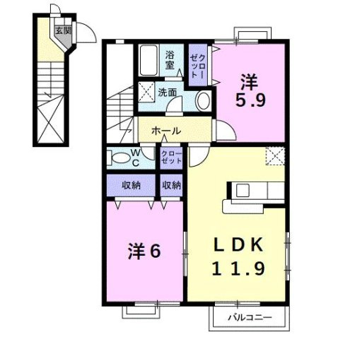 グリーンヒルズⅠの間取り