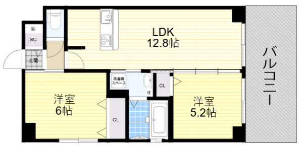 【間取り】 | ParkHillｓ安堂寺町