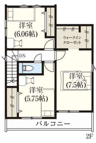 【仲介手数料無料】所沢市山口２２期全４棟２号棟　所沢市の新築なら西武ハウジングの間取り