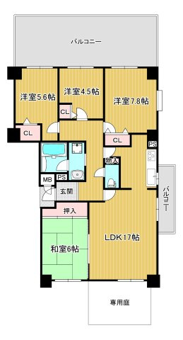 【間取り】 | ユニハイム神戸唐櫃台1号棟 | ユニハイム神戸唐櫃台(Good Home)