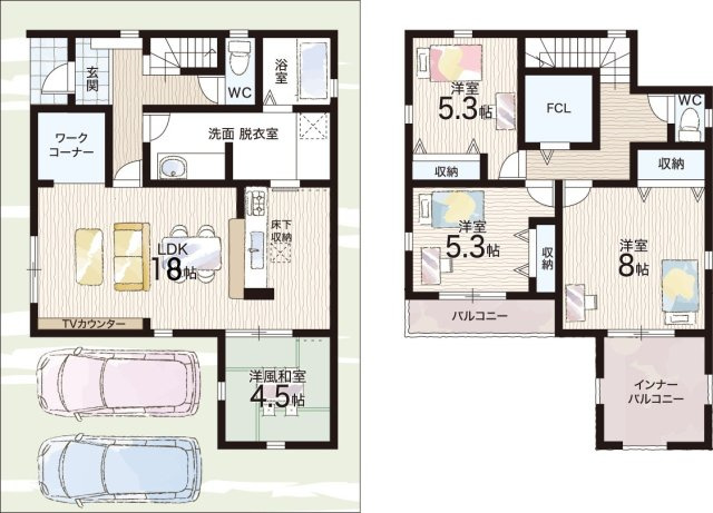 姫路市東山　第4期　新築一戸建ての間取り|１号地