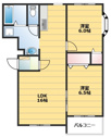 【間取り】 | 日当たり良好！2ＬＤＫのお部屋です！