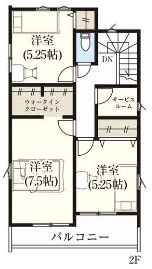 【仲介手数料無料】所沢市山口２２期全４棟３号棟　所沢市の新築なら西武ハウジングの間取り