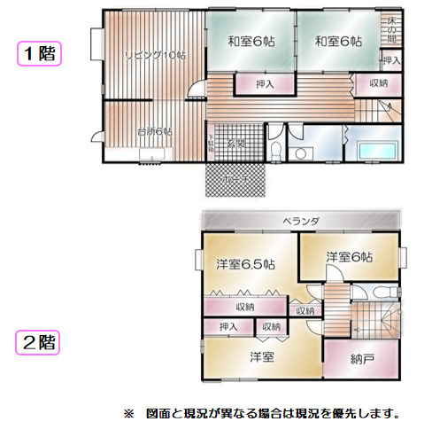 売中古戸建　富士市中里の間取り|間取りです。