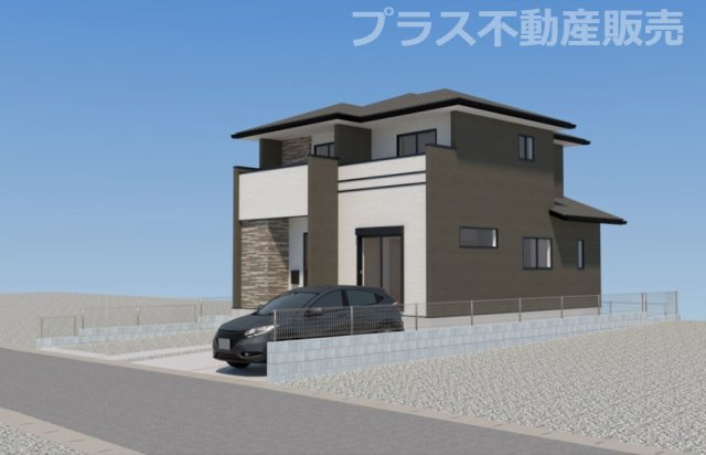 【外観】 | 糟屋郡志免町桜丘3丁目7期　1号棟（全1棟）【仲介手数料無料・0円】 | 完成イメージの外観パースです。