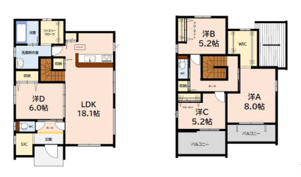 【間取り】 | 糟屋郡志免町桜丘3丁目7期　1号棟（全1棟）【仲介手数料無料・0円】 | 平日、土日祝日もお好きな日時にご見学可能です。お気軽にお問合せ下さい。