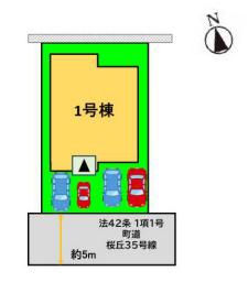 【区画図】 | 糟屋郡志免町桜丘3丁目7期　1号棟（全1棟）【仲介手数料無料・0円】 | 区画図です。1号棟