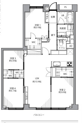 日商岩井大岡山第2マンションB棟の間取り