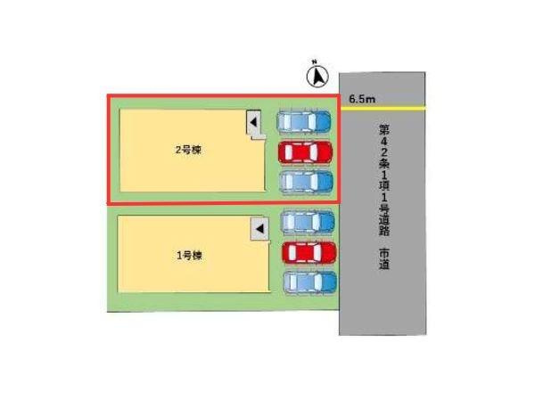 新春日町1丁目1期2号棟の区画図|※図面と現況が異なる場合は、現況を優先させていただきます。
