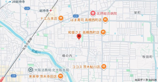 茨木市橋の内３丁目戸建の地図