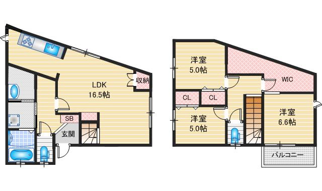 茨木市橋の内３丁目戸建の間取り