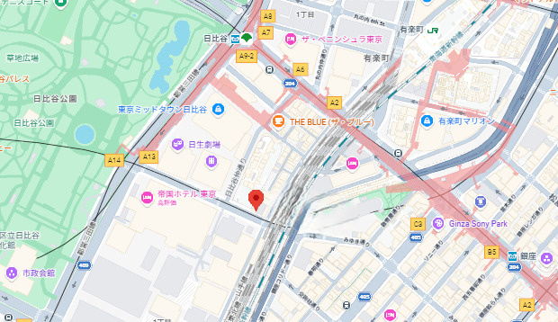 千代田区有楽町１丁目の店舗事務所の地図