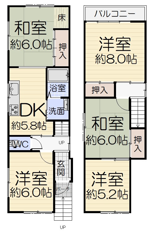 深阪　戸建の間取り
