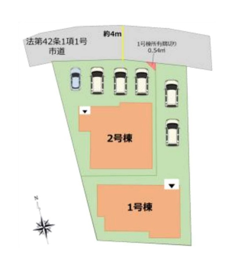 【区画図】 | 福岡市南区老司5丁目5期Y　1号棟（全2棟）【仲介手数料無料・0円】 | 区画図です。1号棟