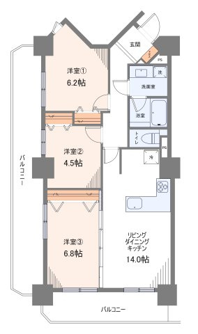 【間取り】 | ヴィルクレール川崎タワー
