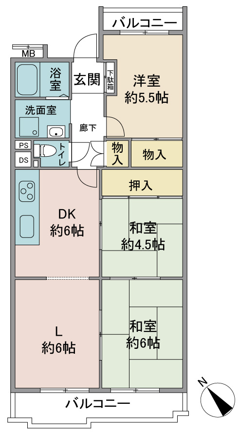 ルックハイツ鶴ヶ島の間取り