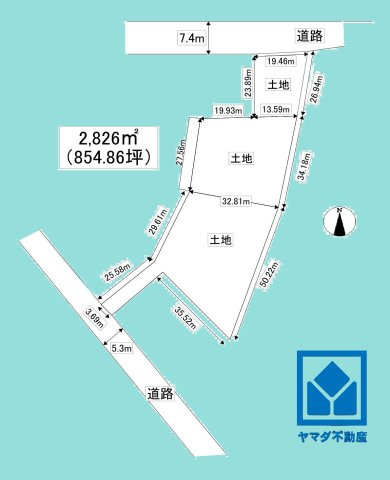 西宮市甲陽園目神山町の土地図