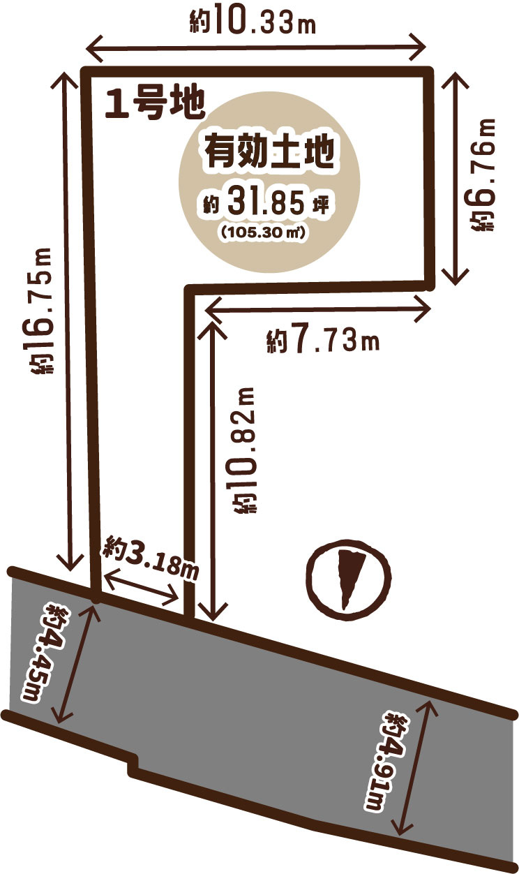 向日市寺戸町新田　２期１号地の区画図