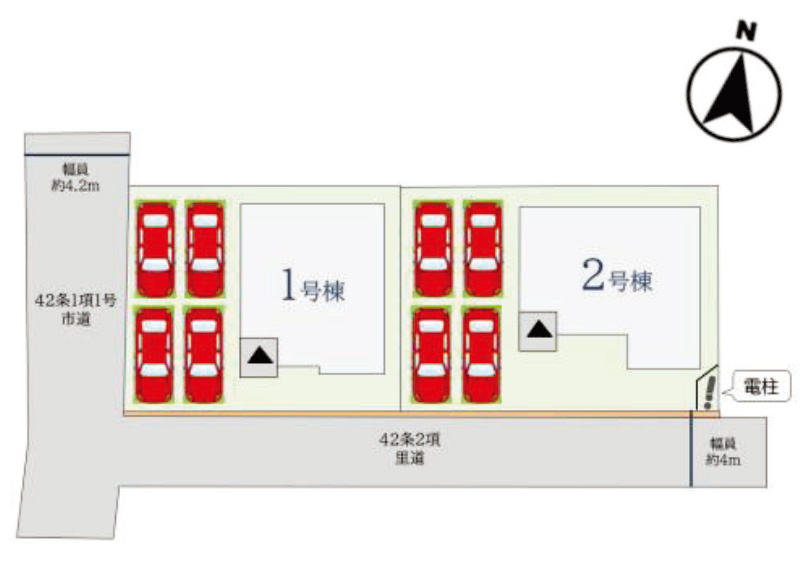 小城市三日月町久米3期の区画図|1号棟です。