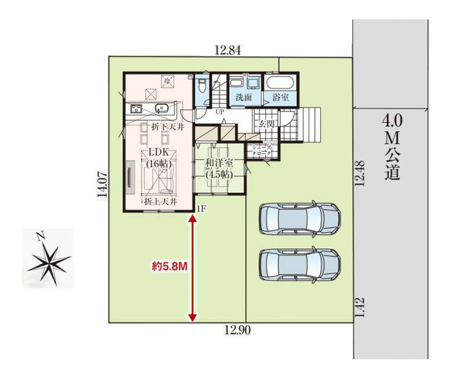 蓮田市閏戸　6期　新築一戸建て　グラファーレの区画図|1号棟
