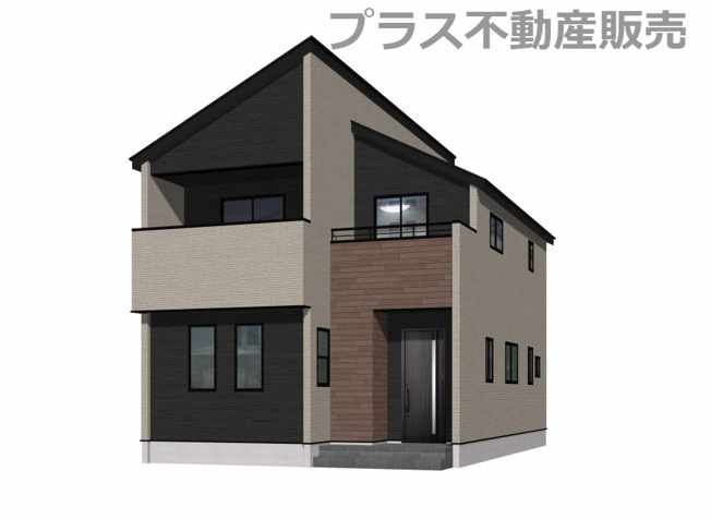 【外観】 | 福岡市南区老司1丁目8期　1号棟（全3棟）【仲介手数料無料・0円】 | 完成イメージの外観パースです。