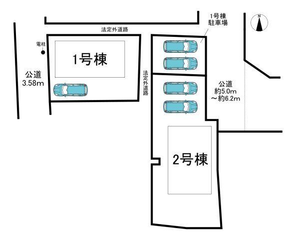 常滑市保示町2丁目　全2棟　1号棟の区画図|全2区画分譲地♪