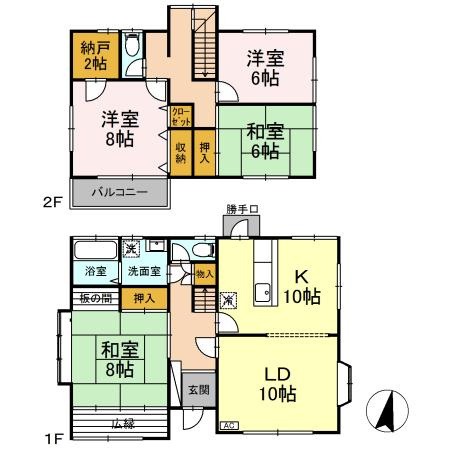【間取り】 | 上麻生4丁目貸家(カミアサオヨンチョウメカシヤ)