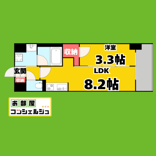 S-RESIDENCE烏森aureate(オリート)　FR付与・家具家電キャンペーン実施中!の間取り