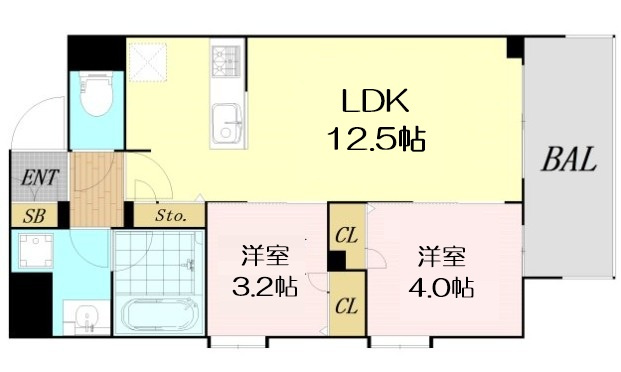 【間取り】 | ルフォンプログレ南森町