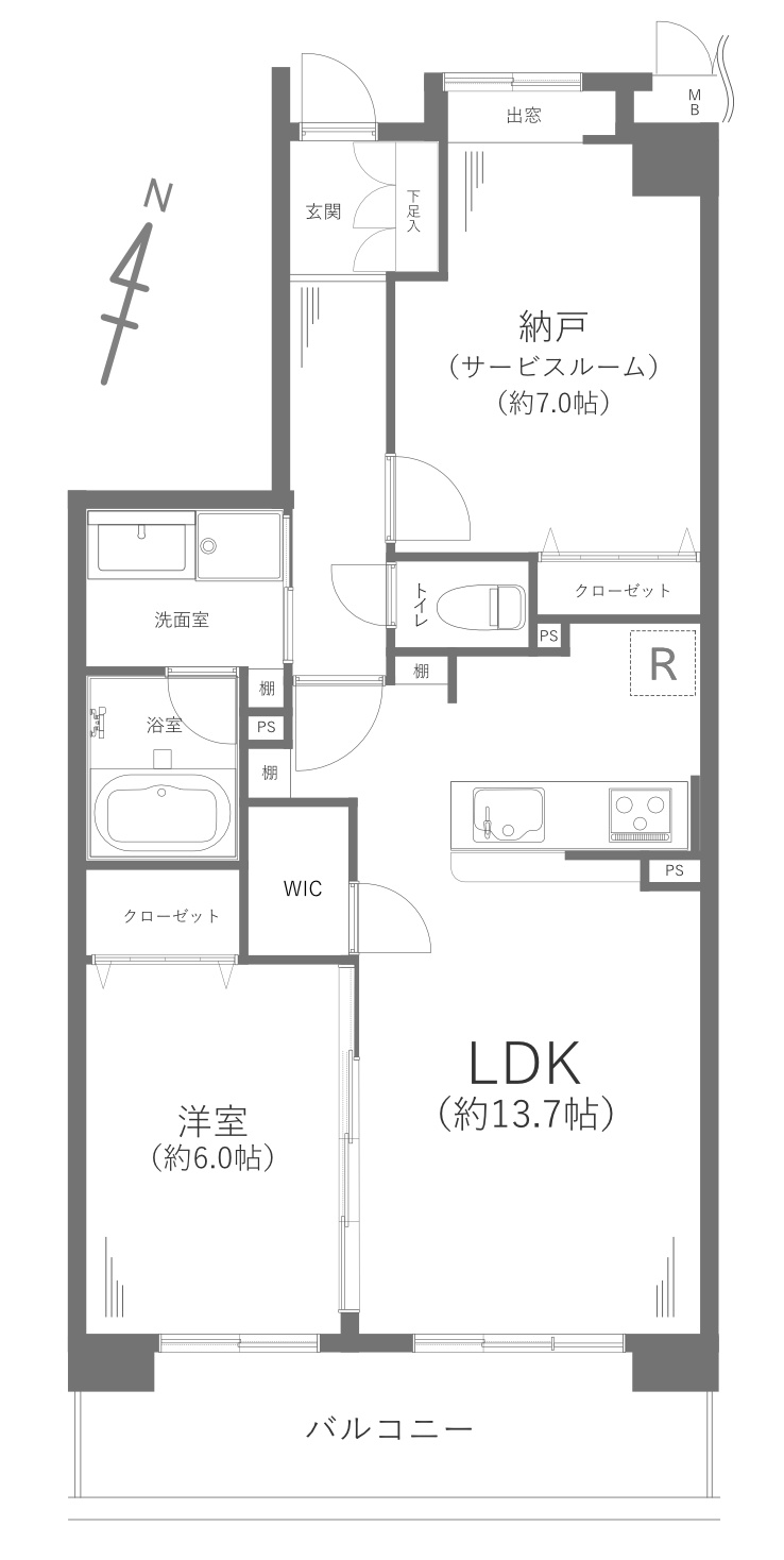 ルイシャトレ鶴見ウエストコートの間取り