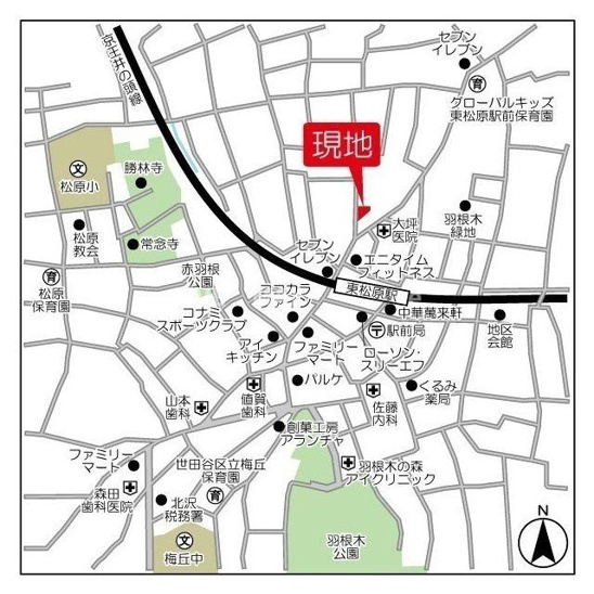 【地図】ＡＬＥＲＯ世田谷羽根木 