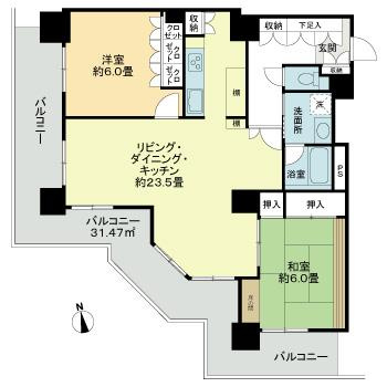 オヴェスト宇都宮ザ・タワーの間取り