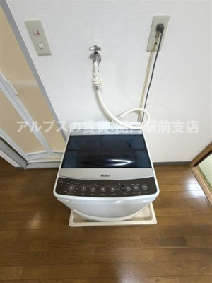 【内装】 | 第７笠原ビル | 残置物：照明・洗濯機・冷蔵庫・電子レンジ・テレビ・テレビ台・カーテン