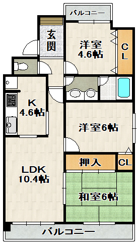 グランヴィラージュ逆瀬川の間取り