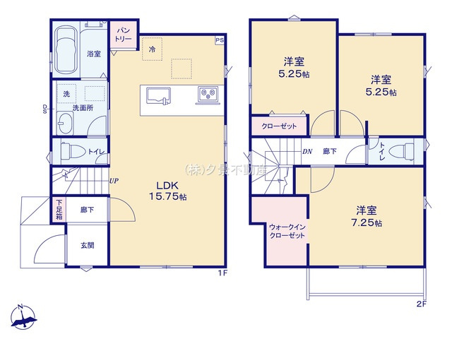 《仲介手数料無料》西東京市泉町１丁目14-19新築一戸建てグラファーレの間取り