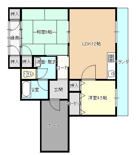 横田コーポの間取り