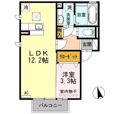 熊本市東区健軍４丁目のアパートの間取り