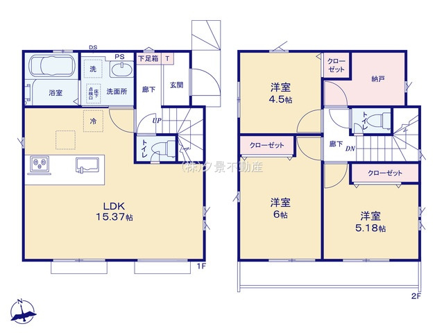 《仲介手数料無料》西東京市泉町１丁目14-19新築一戸建てグラファーレの間取り