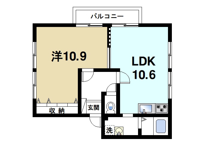 阪和阪手ドミールA棟の間取り