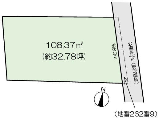 坂戸市泉町　建築条件なし売地　東武東上線『坂戸駅』徒歩10分　【桜小学区】の土地図