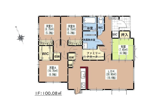 筑紫野市大字牛島第4-1棟（1号棟）の間取り