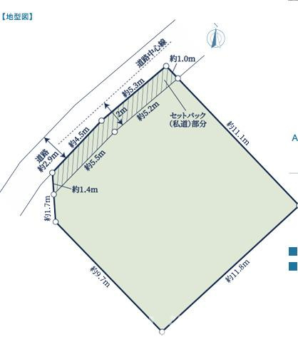 茅ケ崎市東海岸北４丁目　売地　全２区画の土地図|対象A区画