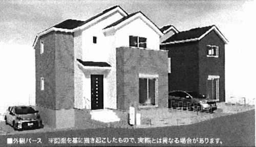 横浜市旭区金が谷2丁目第1期　新築戸建全2棟の外観パース