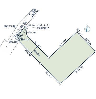 茅ケ崎市東海岸北４丁目　売地　全２区画の土地図|対象B区画