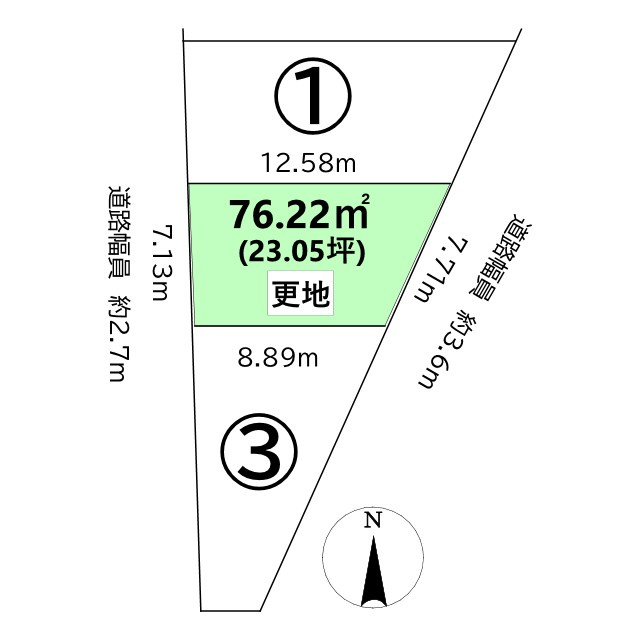 紫竹上竹殿町 土地(2号地)の土地図